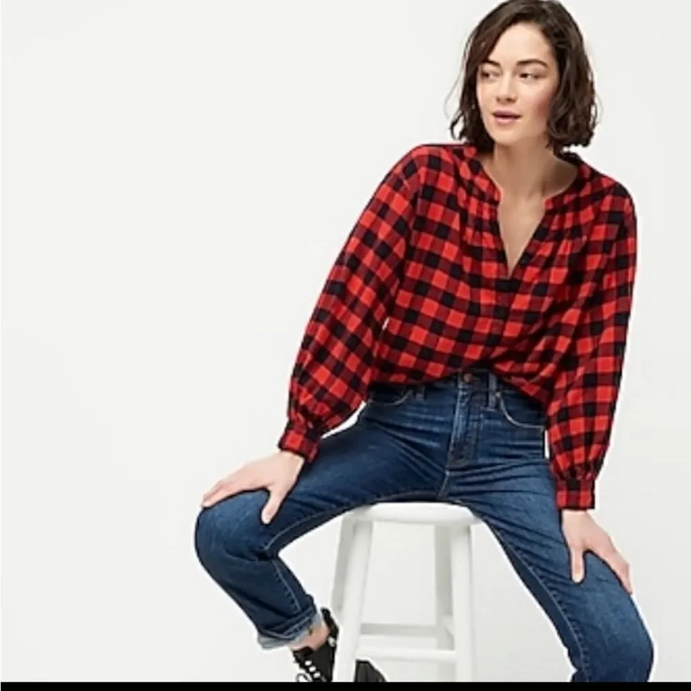 NWT J CREW Checked Flannel Shirt